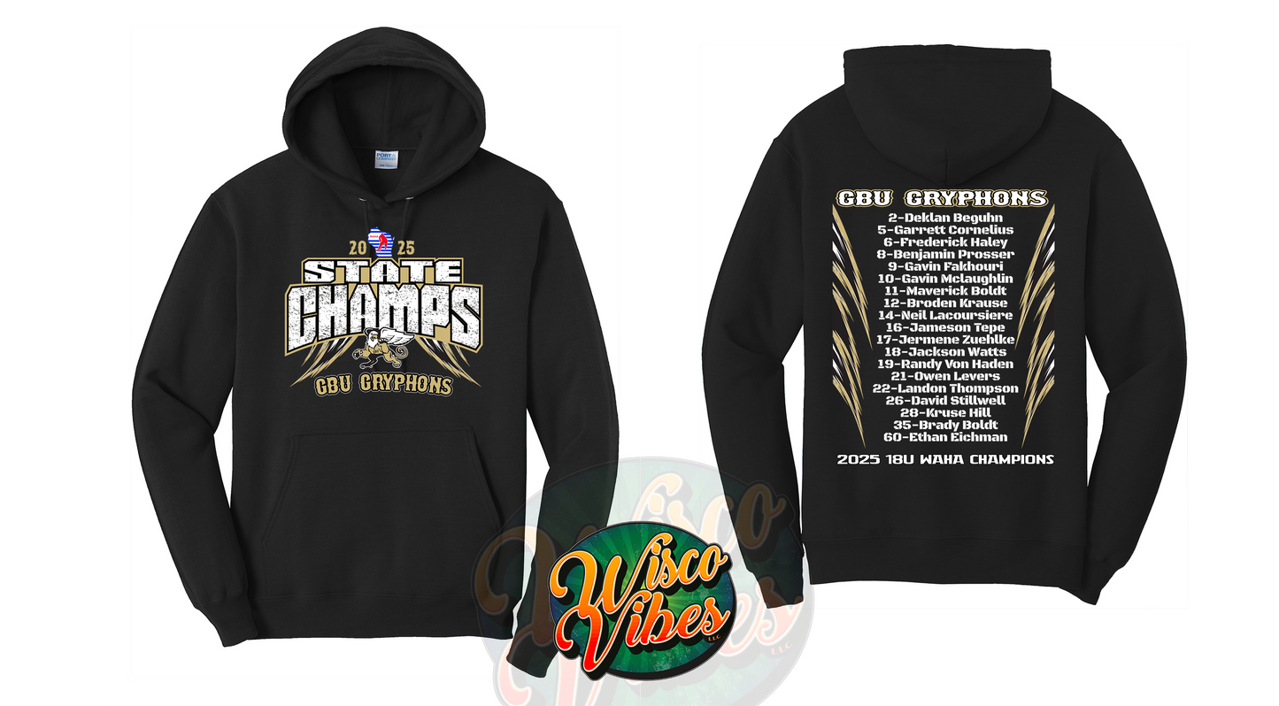 GBU Gryphons 2025 State Champ Hoodie