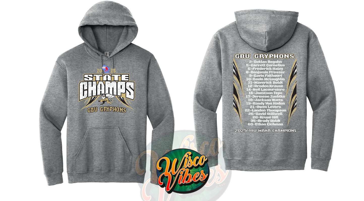 GBU Gryphons 2025 State Champ Hoodie