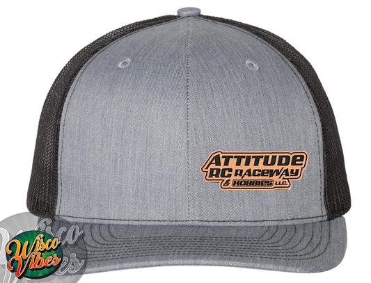 Attitude Raceway leather patch trucker hat