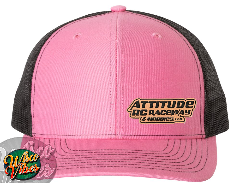 Attitude Raceway leather patch trucker hat