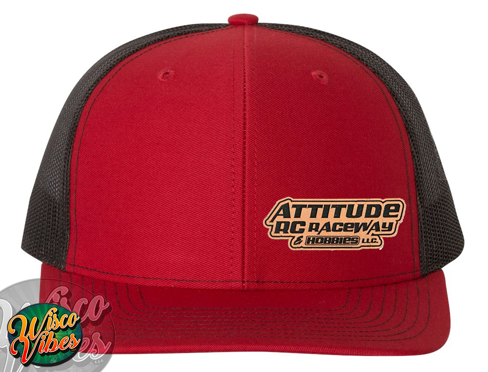 Attitude Raceway leather patch trucker hat