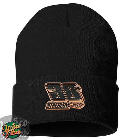 Streblow leather patch beanie