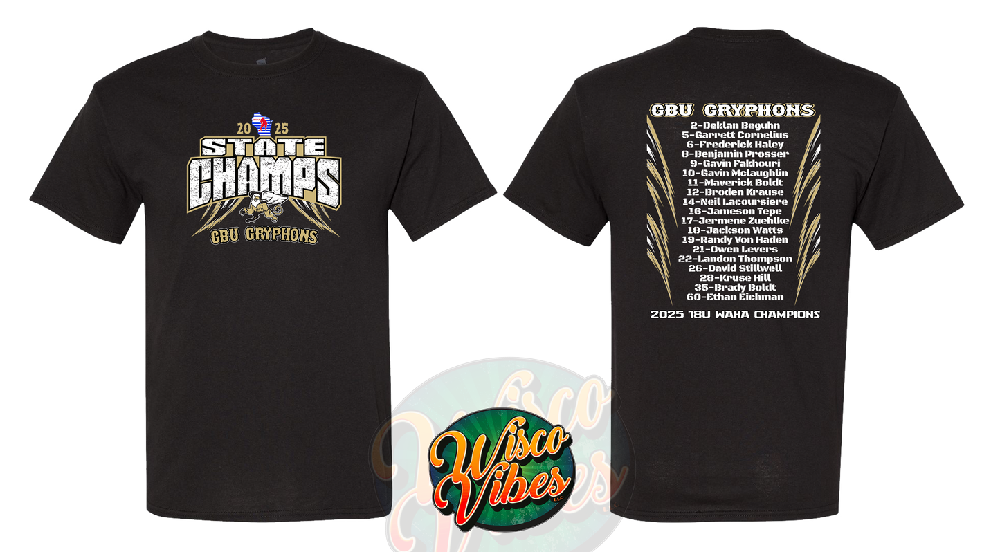 GBU Gryphons 2025 State Champ T-shirt