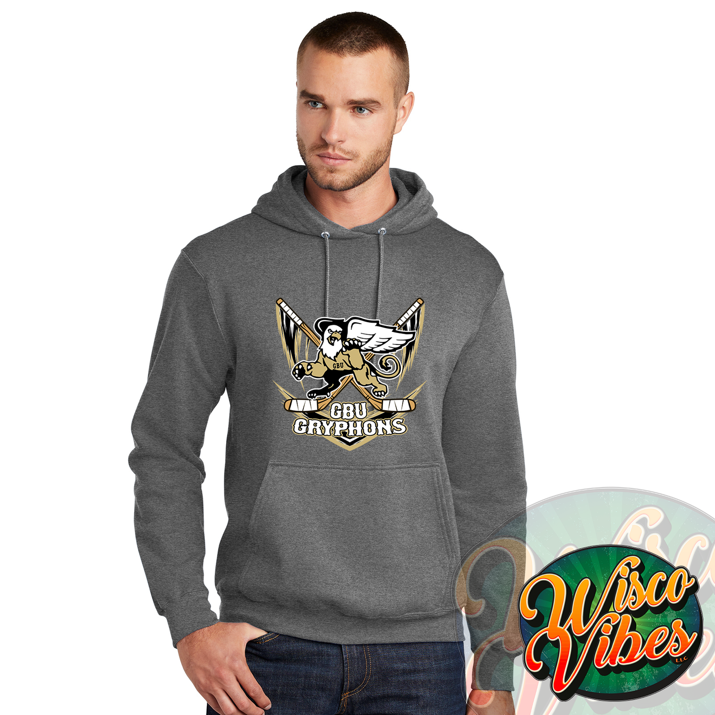 GBU Gryphons sticks hoodie