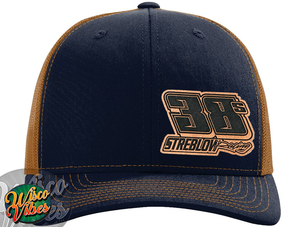 Streblow leather patch trucker hat
