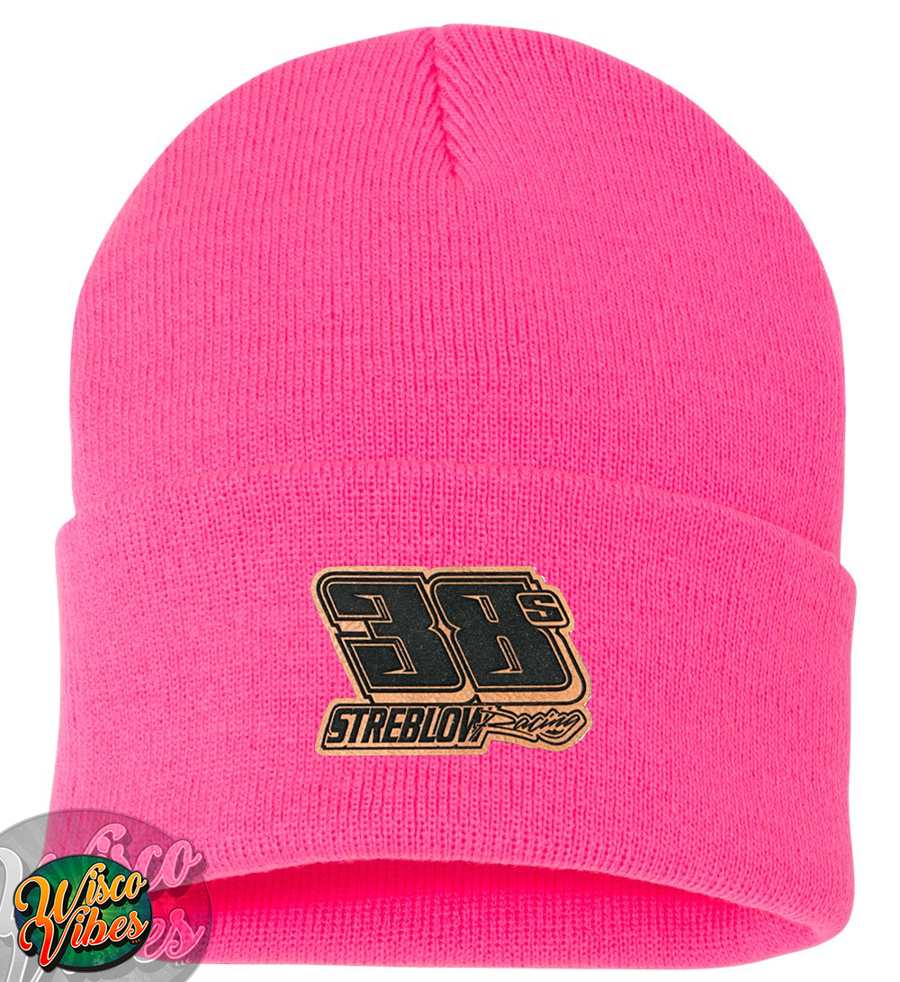 Streblow leather patch beanie