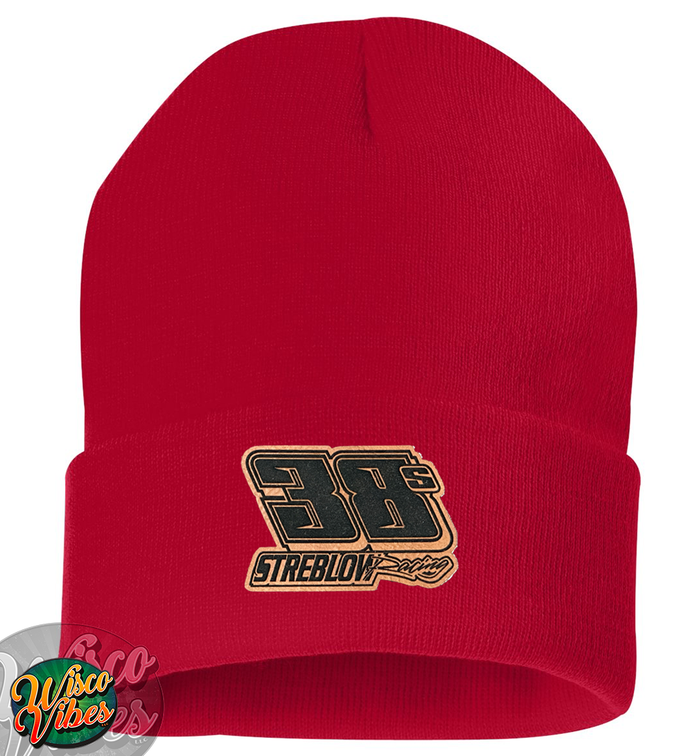Streblow leather patch beanie