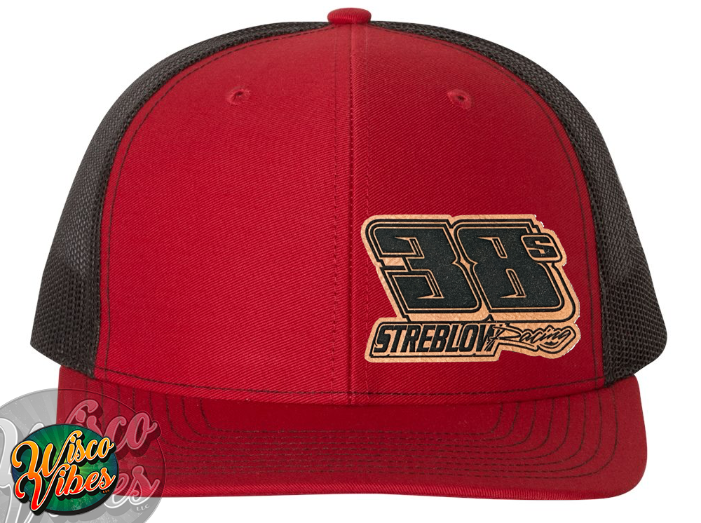 Streblow leather patch trucker hat