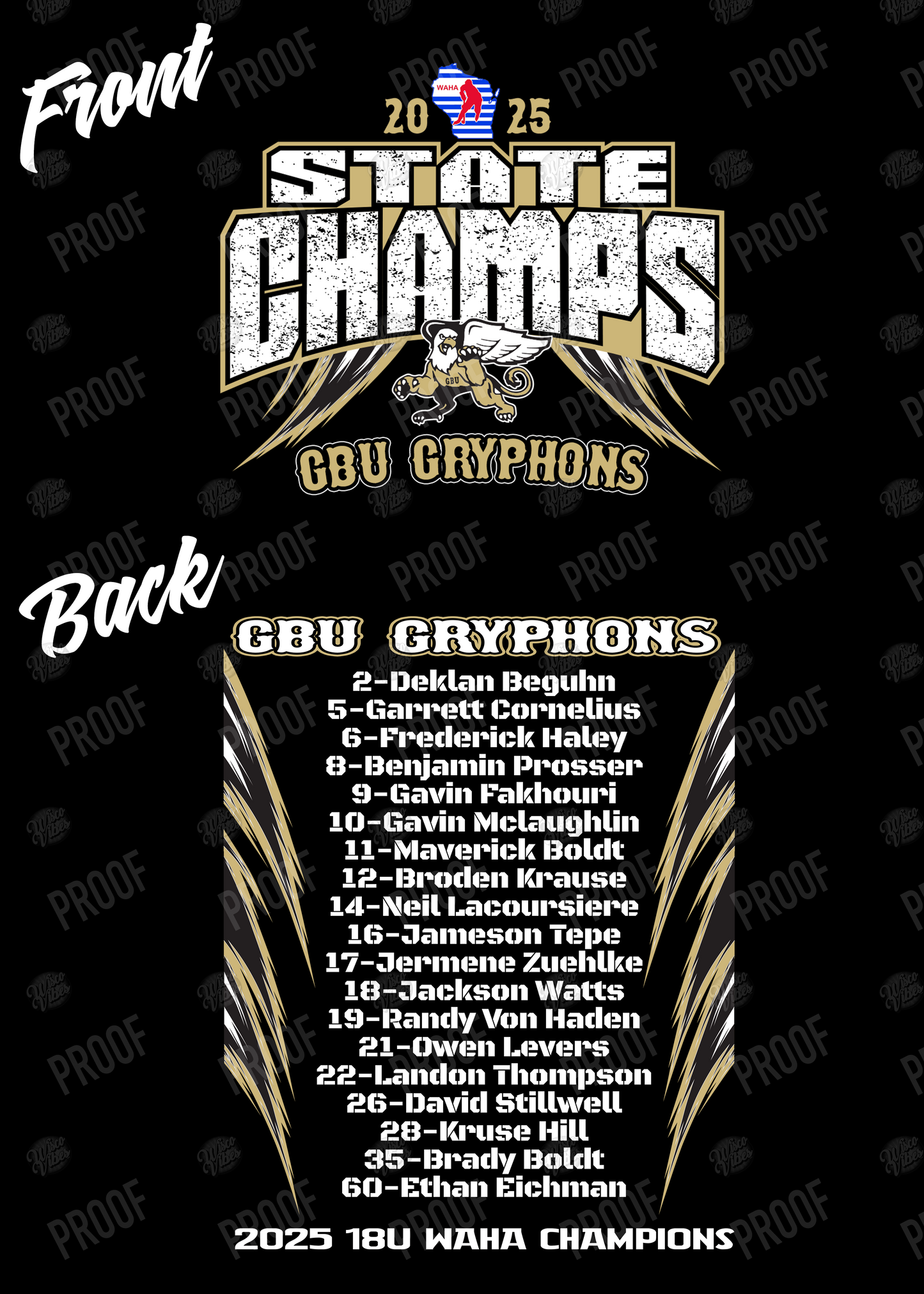 GBU Gryphons 2025 State Champ Hoodie