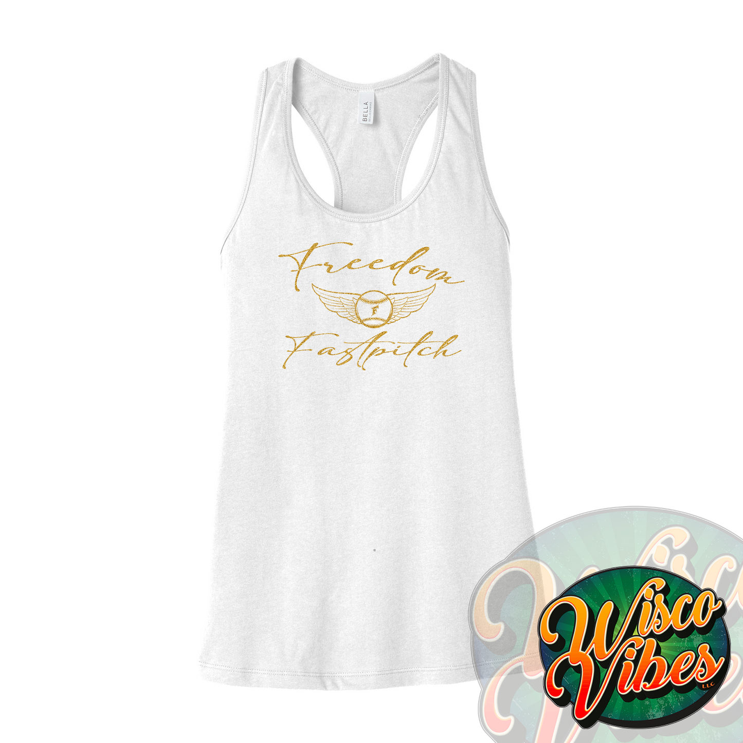 Freedom Fastpitch Ladies Wings Racerback Tank Top