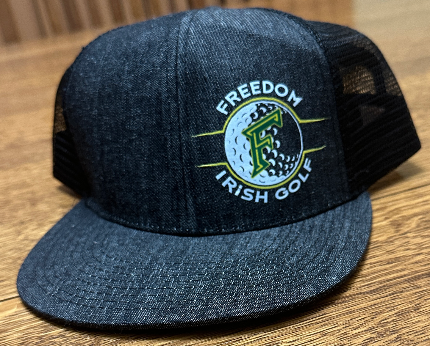 Freedom golf black denim flat bill hat