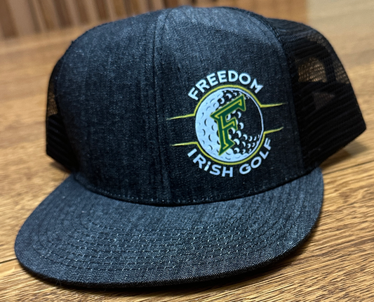 Freedom golf black denim flat bill hat