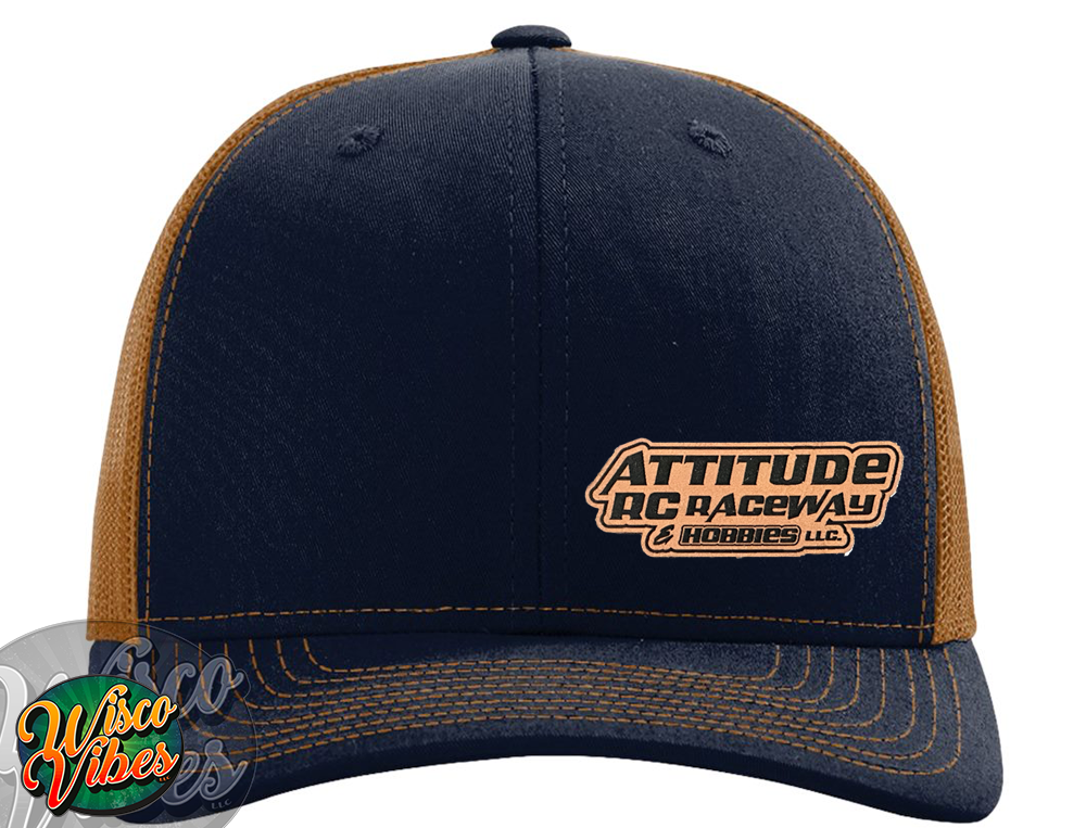 Attitude Raceway leather patch trucker hat