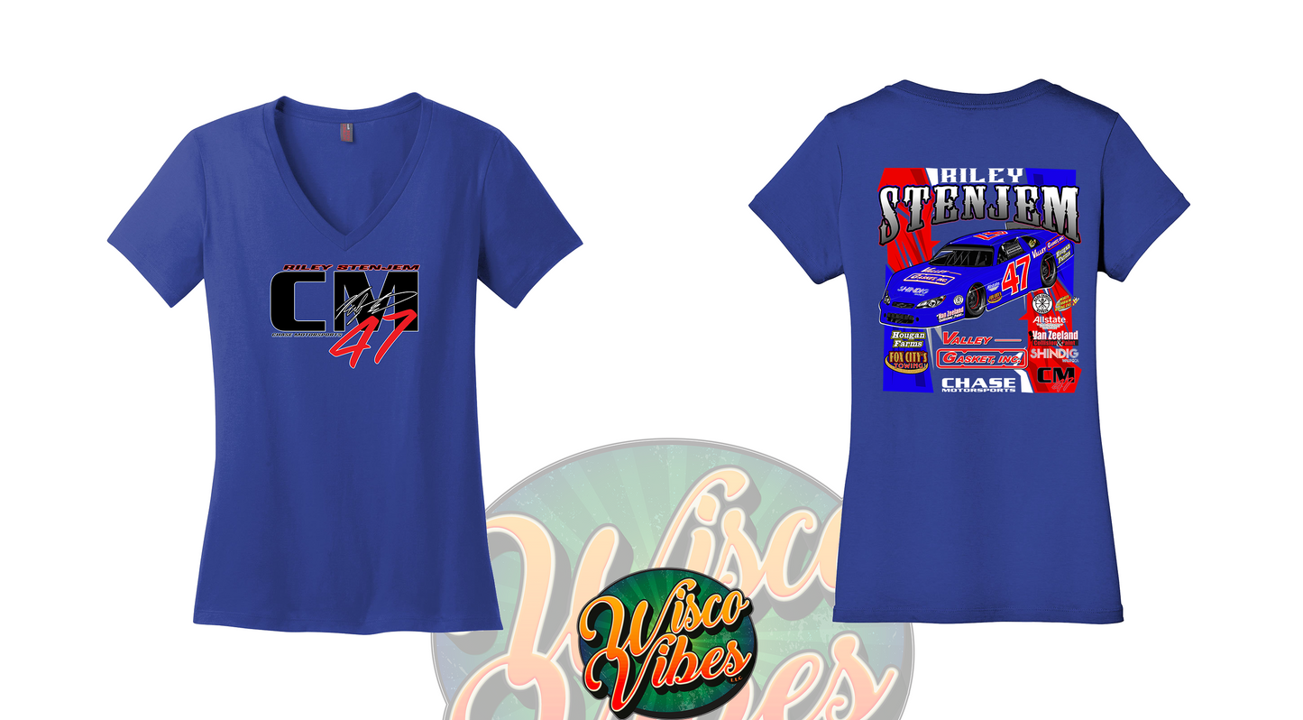 Riley Stenjem - Chase Motorsporst - Ladies V-Neck t-shirt