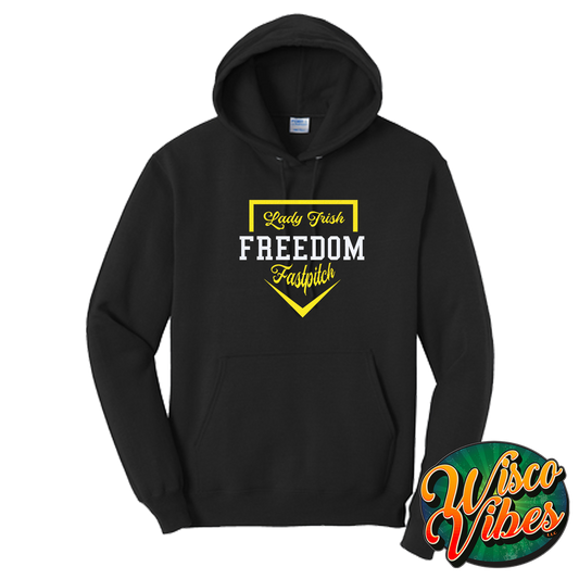 Freedom Fastpitch glitter print hoodie